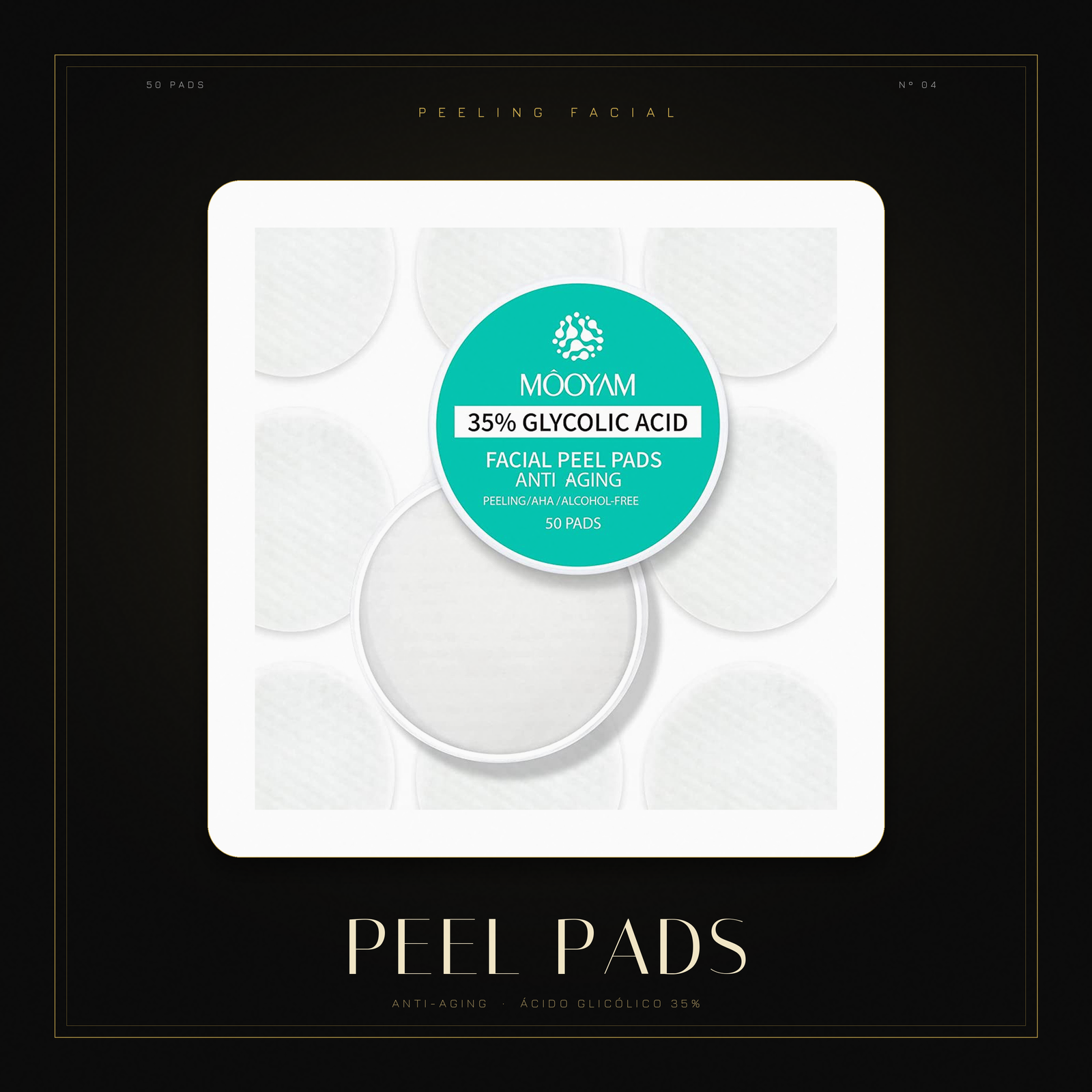 MOOYAM Facial Peel Pads Anti-Aging 35% Glycolic Acid